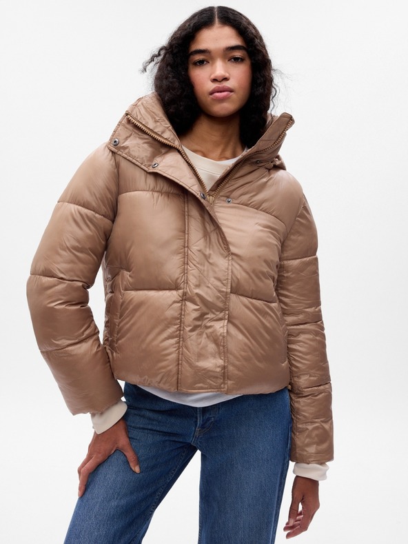 GAP Zimní prošívaná bunda crop PrimaLoft® GAP