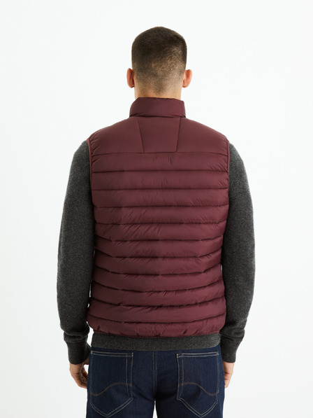 Celio Vínová pánská prošívaná vesta Celio Fulock
