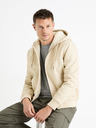 Celio Krémová pánská bunda s umělým kožíškem Celio Fuhoodie