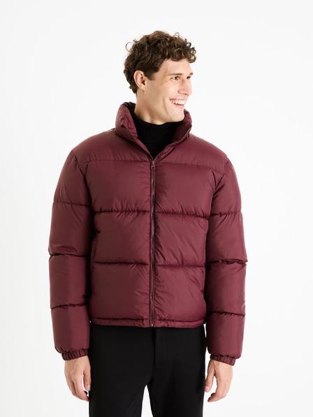 Celio Vínová pánská prošívaná zimní bunda Celio Fuparigi