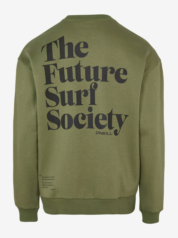 O'Neill Khaki pánská mikina s potiskem na zádech O'Neill Future Surf Society