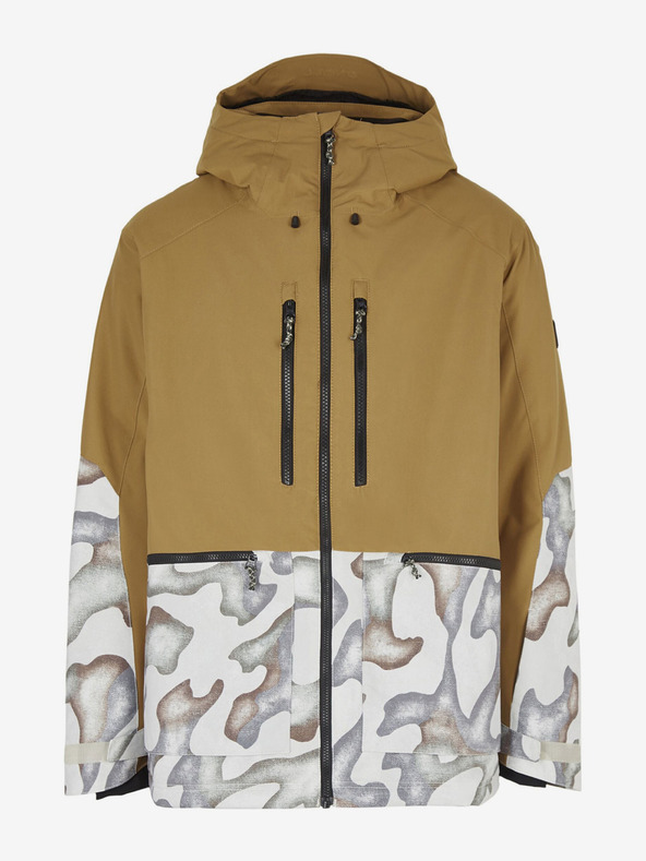 O'Neill Krémovo-hořčicová pánská lyžařská/snowboardová bunda O'Neill Texture