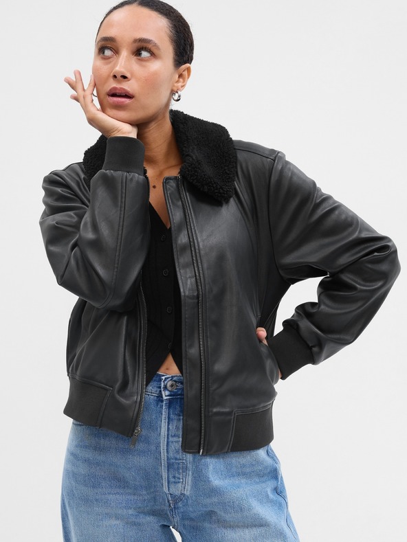 GAP Bunda bomber z umělé kůže GAP
