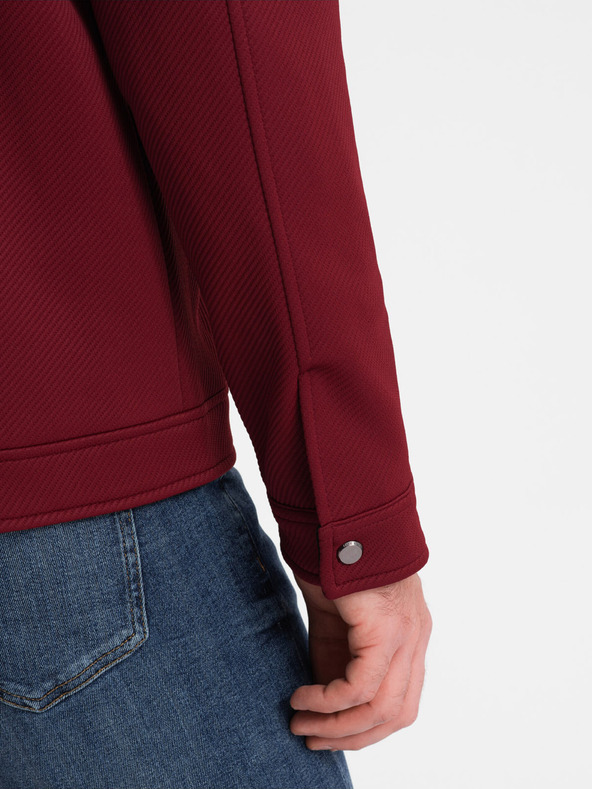 Ombre Clothing Vínová pánská lehká bunda Ombre Clothing BIKER