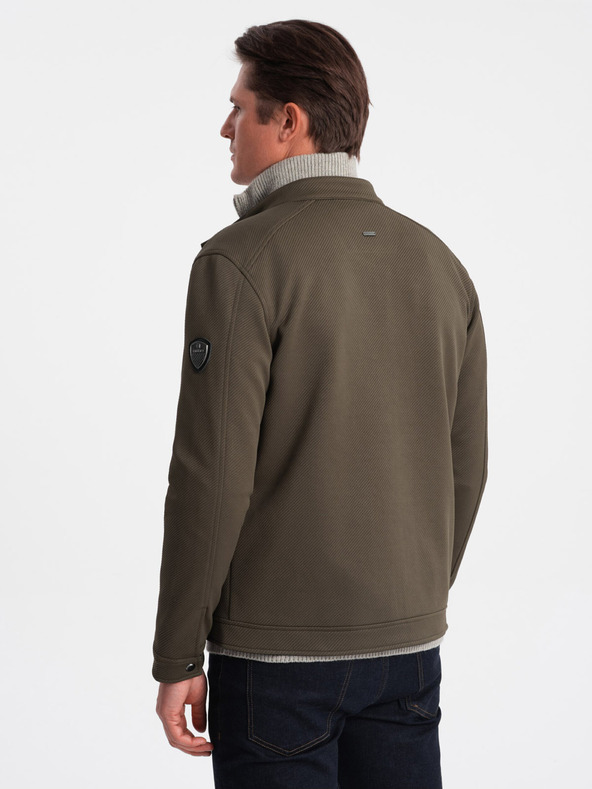 Ombre Clothing Khaki pánská lehká bunda Ombre Clothing BIKER