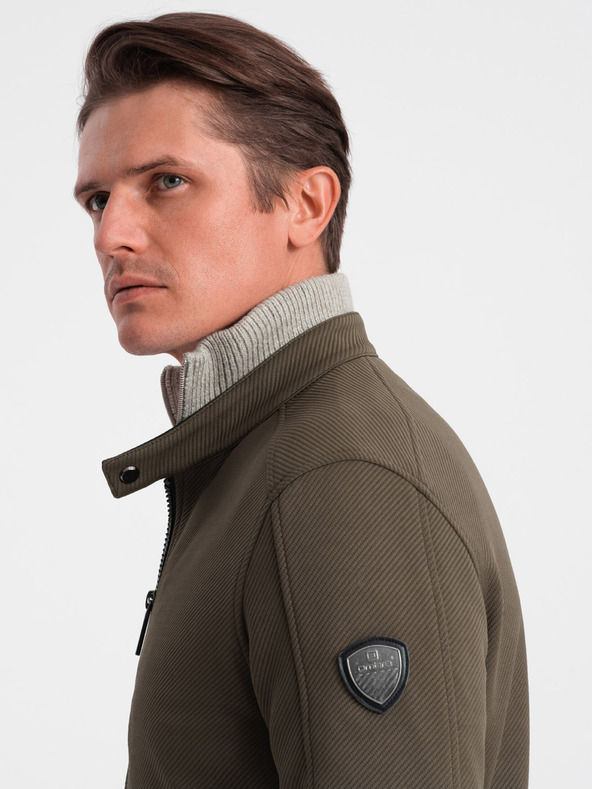 Ombre Clothing Khaki pánská lehká bunda Ombre Clothing BIKER