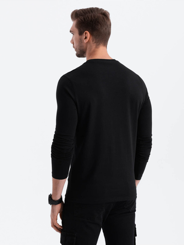 Ombre Clothing Černé pánské tričko Ombre Clothing