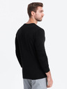 Ombre Clothing Černé pánské tričko s véčkovým výstřihem Ombre Clothing