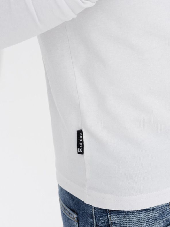 Ombre Clothing Bílé pánské tričko Ombre Clothing