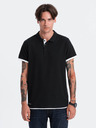 Ombre Clothing Černé pánské polo tričko Ombre Clothing