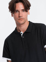 Ombre Clothing Černé pánské polo tričko Ombre Clothing