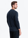 Ombre Clothing Tmavě modré pánské tričko s knoflíky Ombre Clothing HENLEY