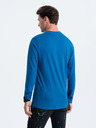 Ombre Clothing Modré pánské tričko s knoflíky Ombre Clothing HENLEY