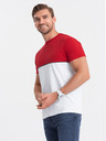 Ombre Clothing Bílo-červené pánské tričko Ombre Clothing