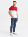 Ombre Clothing Bílo-červené pánské tričko Ombre Clothing