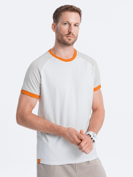 Ombre Clothing Šedo-bílé pánské tričko Ombre Clothing Reglan