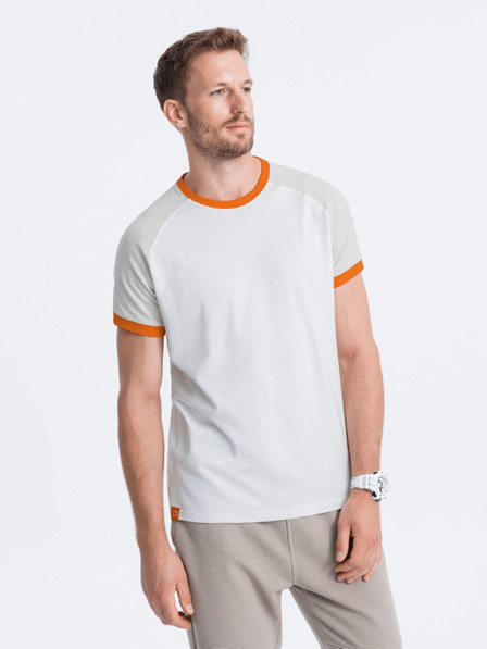 Ombre Clothing Šedo-bílé pánské tričko Ombre Clothing Reglan