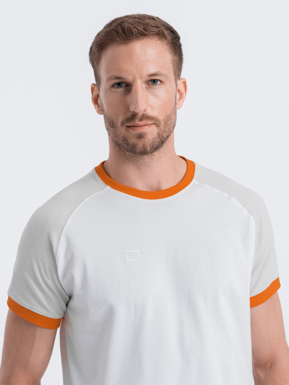 Ombre Clothing Šedo-bílé pánské tričko Ombre Clothing Reglan