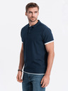 Ombre Clothing Tmavě modré pánské polo tričko Ombre Clothing