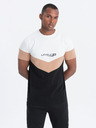 Ombre Clothing Hnědo-černé pánské tričko s nápisem Ombre Clothing