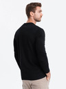 Ombre Clothing Černé pánské tričko s knoflíky Ombre Clothing HENLEY