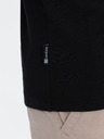Ombre Clothing Černé pánské tričko s knoflíky Ombre Clothing HENLEY