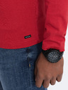 Ombre Clothing Červené pánské tričko s knoflíky Ombre Clothing HENLEY