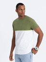 Ombre Clothing Bílo-zelené pánské tričko Ombre Clothing