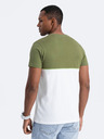 Ombre Clothing Bílo-zelené pánské tričko Ombre Clothing