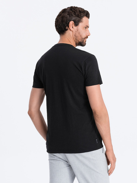 Ombre Clothing Černé pánské tričko s kapsičkou Ombre Clothing