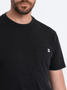 Ombre Clothing Černé pánské tričko s kapsičkou Ombre Clothing