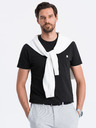 Ombre Clothing Černé pánské tričko s kapsičkou Ombre Clothing