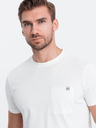 Ombre Clothing Krémové pánské tričko s kapsičkou Ombre Clothing