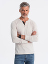 Ombre Clothing Světle šedé pánské tričko s knoflíky Ombre Clothing HENLEY