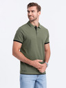 Ombre Clothing Zelené pánské polo tričko Ombre Clothing