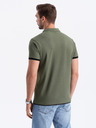 Ombre Clothing Zelené pánské polo tričko Ombre Clothing