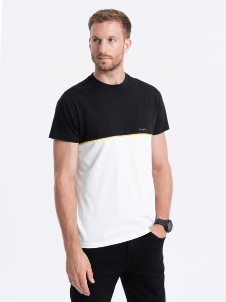 Ombre Clothing Černo-bílé pánské tričko Ombre Clothing