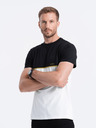 Ombre Clothing Černo-bílé pánské tričko Ombre Clothing