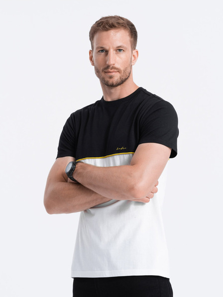 Ombre Clothing Černo-bílé pánské tričko Ombre Clothing