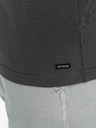 Ombre Clothing Tmavě šedé pánské tričko s knoflíky Ombre Clothing HENLEY