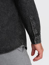 Ombre Clothing Černá pánská džínová košile Ombre Clothing