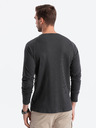 Ombre Clothing Tmavě šedé pánské basic tričko s kapsičkou Ombre Clothing