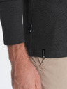 Ombre Clothing Tmavě šedé pánské basic tričko s kapsičkou Ombre Clothing