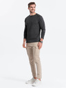 Ombre Clothing Tmavě šedé pánské basic tričko s kapsičkou Ombre Clothing