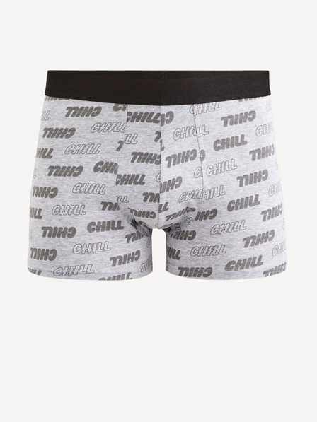 Celio Světle šedé pánské vzorované boxerky Celio Fichill