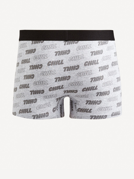 Celio Světle šedé pánské vzorované boxerky Celio Fichill