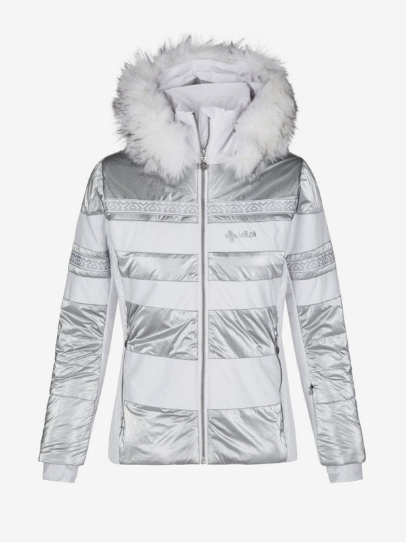 Kilpi Dámská lyžařská bunda v bílé, šedé a stříbrné barvě Kilpi Dalila