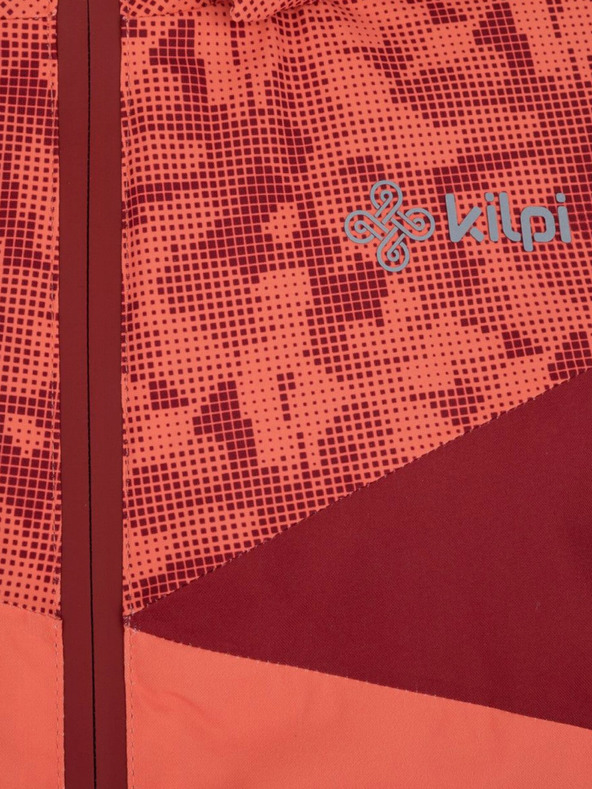 Kilpi Červeno-oranžová holčičí vzorovaná lyžařská bunda Kilpi SAARA-JG