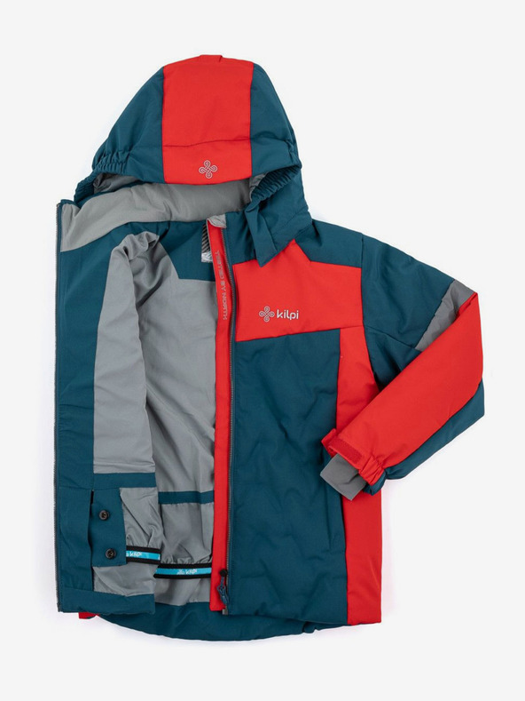 Kilpi Červeno-petrolejová klučičí zimní bunda Kilpi Teddy