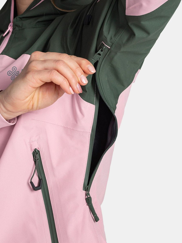 Kilpi Zeleno-růžová dámská nepromokavá bunda Kilpi Mamba